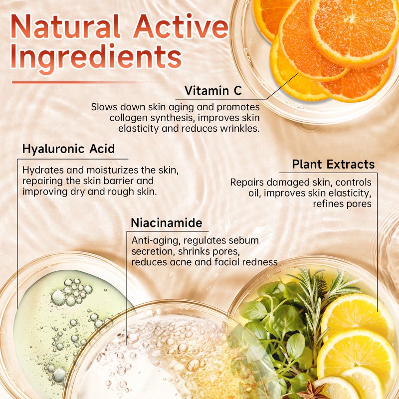 mopayzer Vitamin C Face Serum, Hyaluronic Acid + Niacinamide + Ascorbic Acid, Anti Aging Facial Serum Ampoules for Wrinkles, Firmness & Moisturizing, Organic Vitamin C for Face with Three Boxes of 21 Ampoules - Image 3